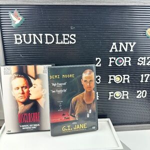 Disclosure + G.I. Jane Demi Moore DVD Bundle (Bundle eligible)